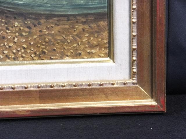 坂本益夫　直筆サイン『仏 湖畔風景』キャンヴァスに油彩 10号 0718E