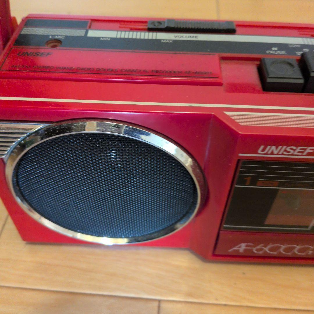 UNISEF ダブルカセットラジカセ 赤 - メルカリ