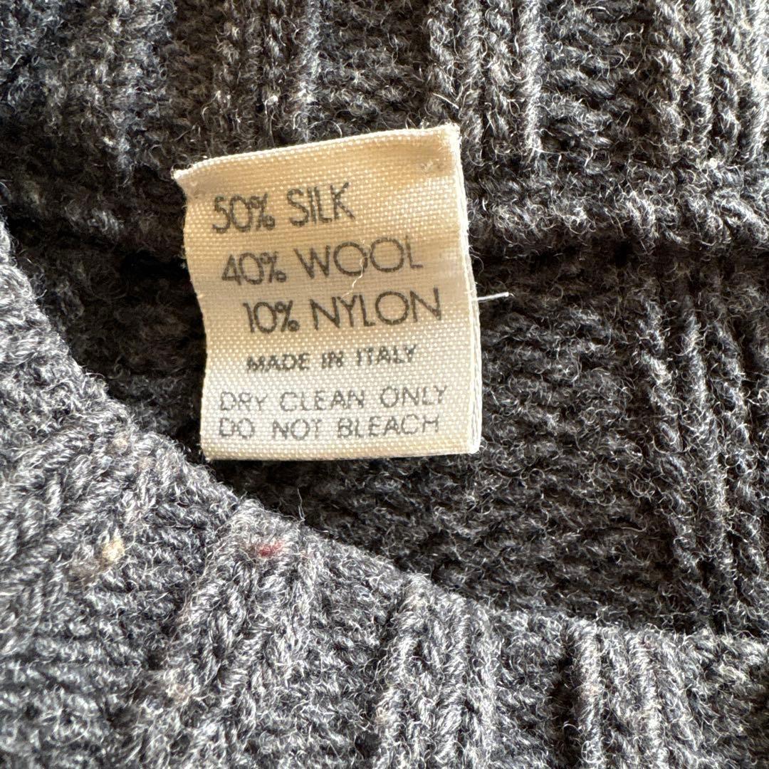 Giorgio Armani リブ編みニットセーター S ダークグレー - メルカリ