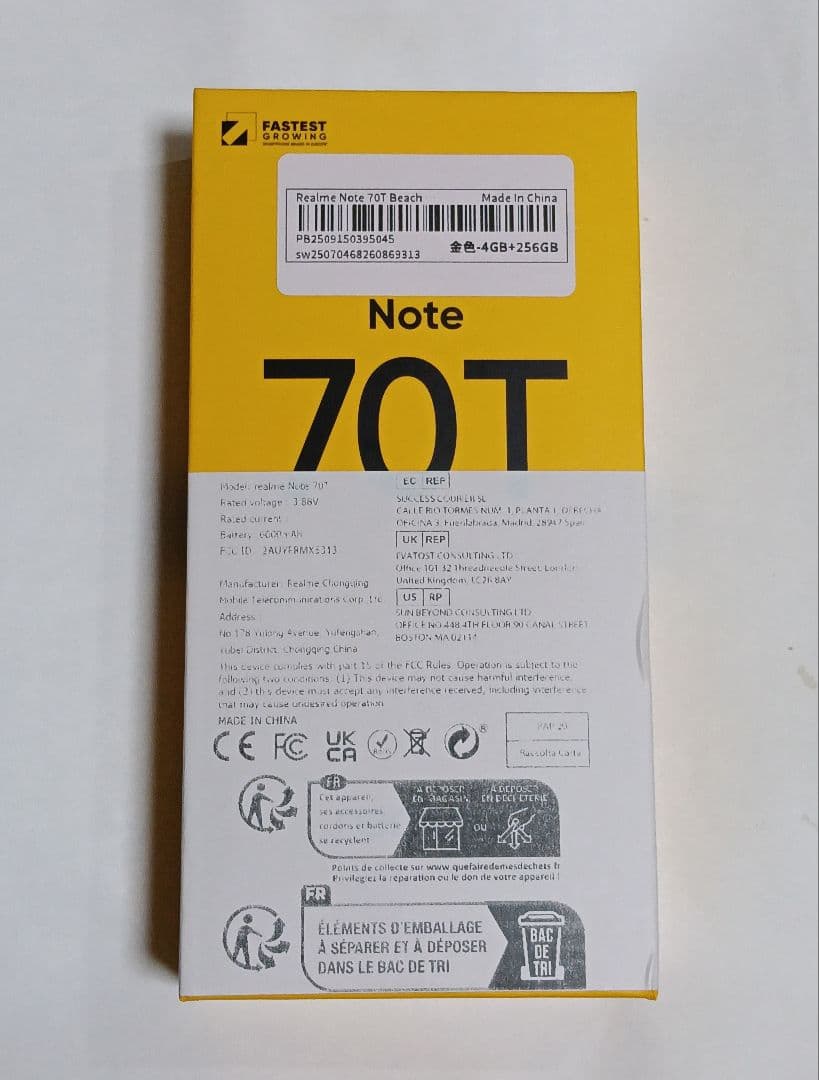 realme Note 70T 4GB/256GB 金色 - メルカリ