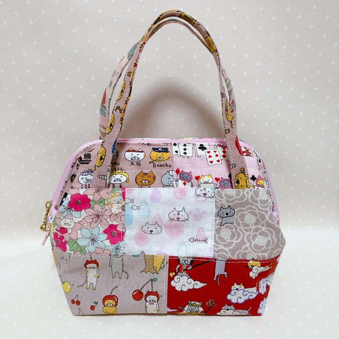 チャッピー様専用。 A4サイズ トートバッグ ポーチ ねこ生地パッチワーク