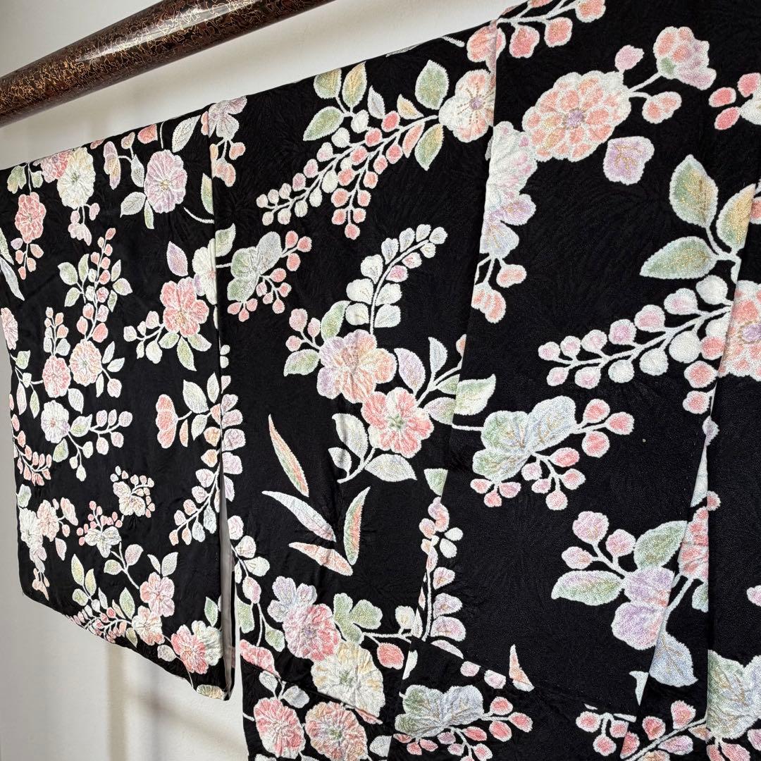 超美品 正絹 小紋 和装 着物 袷 168裄66 三越 辻ヶ花 トール