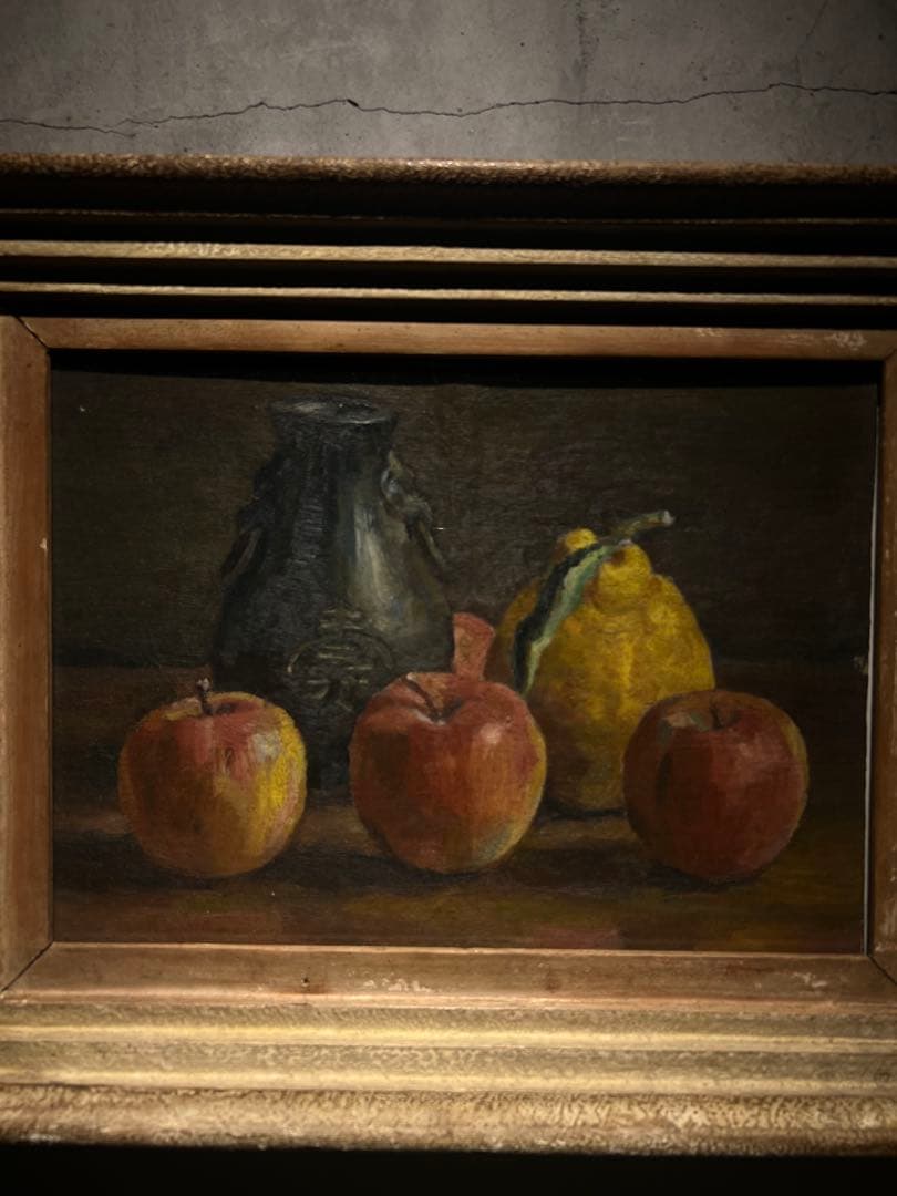 肉筆油彩画 【静物画】 時代物 作者不詳