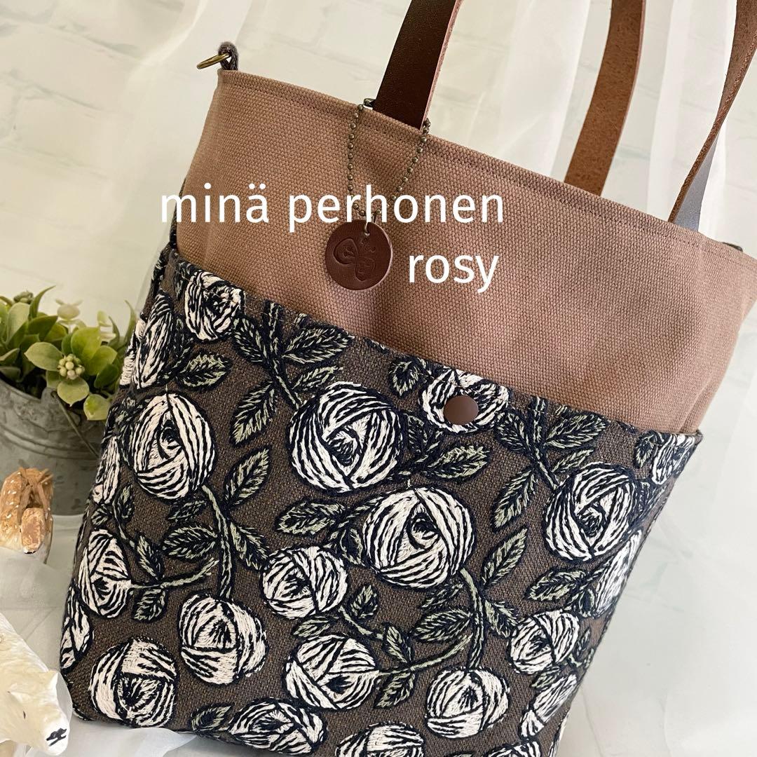 ハンドメイド　ポケットトートバッグ　ミナペルホネン　rosy 451 ミナペルホネン rosy ミニトートバック トートバッグ noel+ 通販