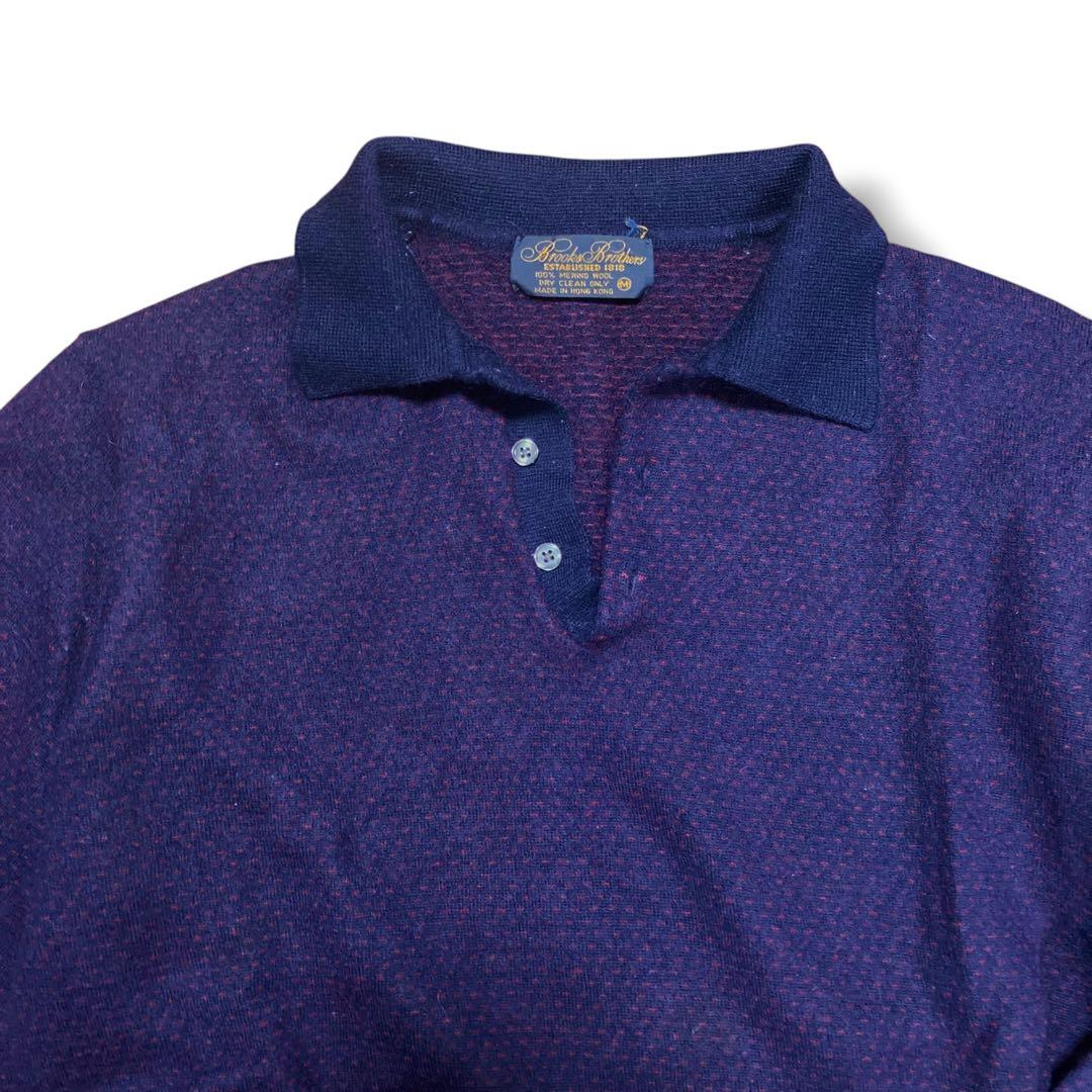 ブルックスブラザーズ メリノウール 襟付き ポロ ニット セーター M 短