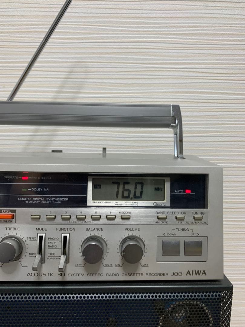 昭和レトロラジカセAIWA アイワCS-J88メンテナンス済み中古品BT変更