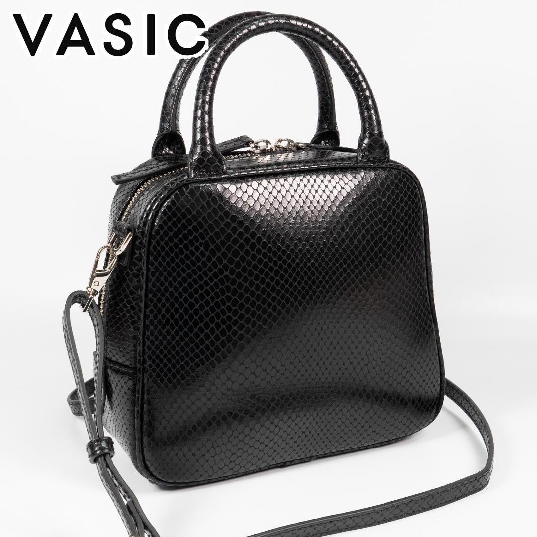 【MmyY】美品✨ハンドバッグ ショルダーバッグ パイソン柄 ブラック ミニバッグ ミニショルダーバッグ レディース 斜めがけ 小さめ