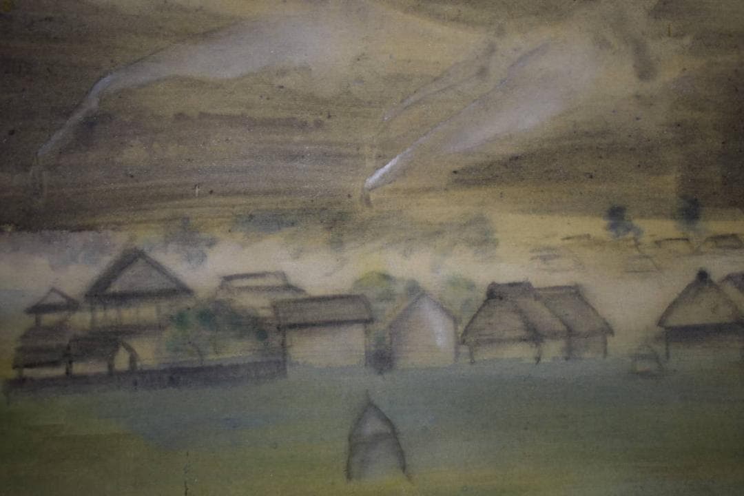 真作/司馬江漢/長崎風景図/山水図/山水風景図/大幅/布袋屋掛軸HI-322