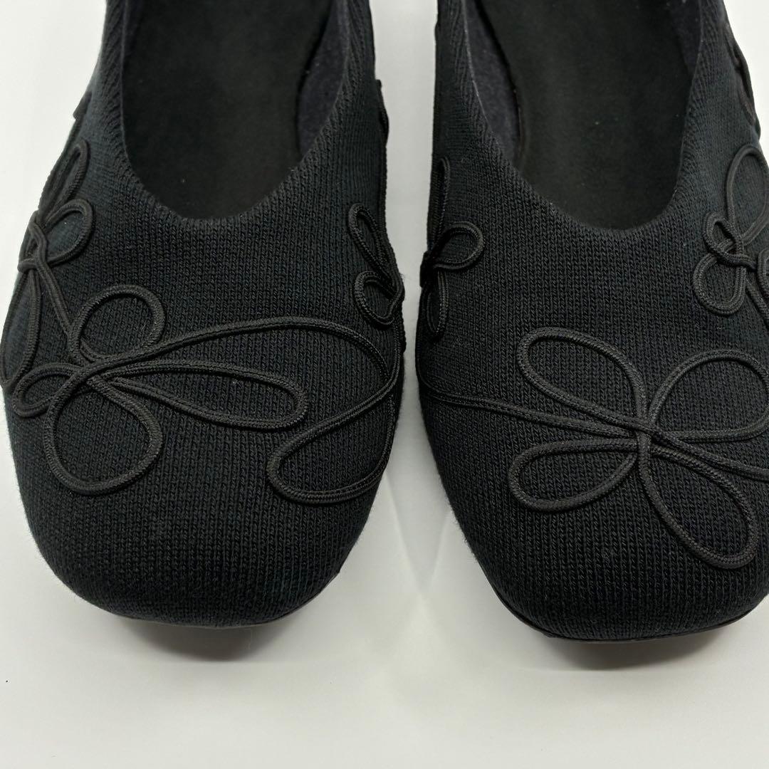 美品✨ カンペール パンプス フラットシューズ ツインズ 刺繍 黒 24.5cm