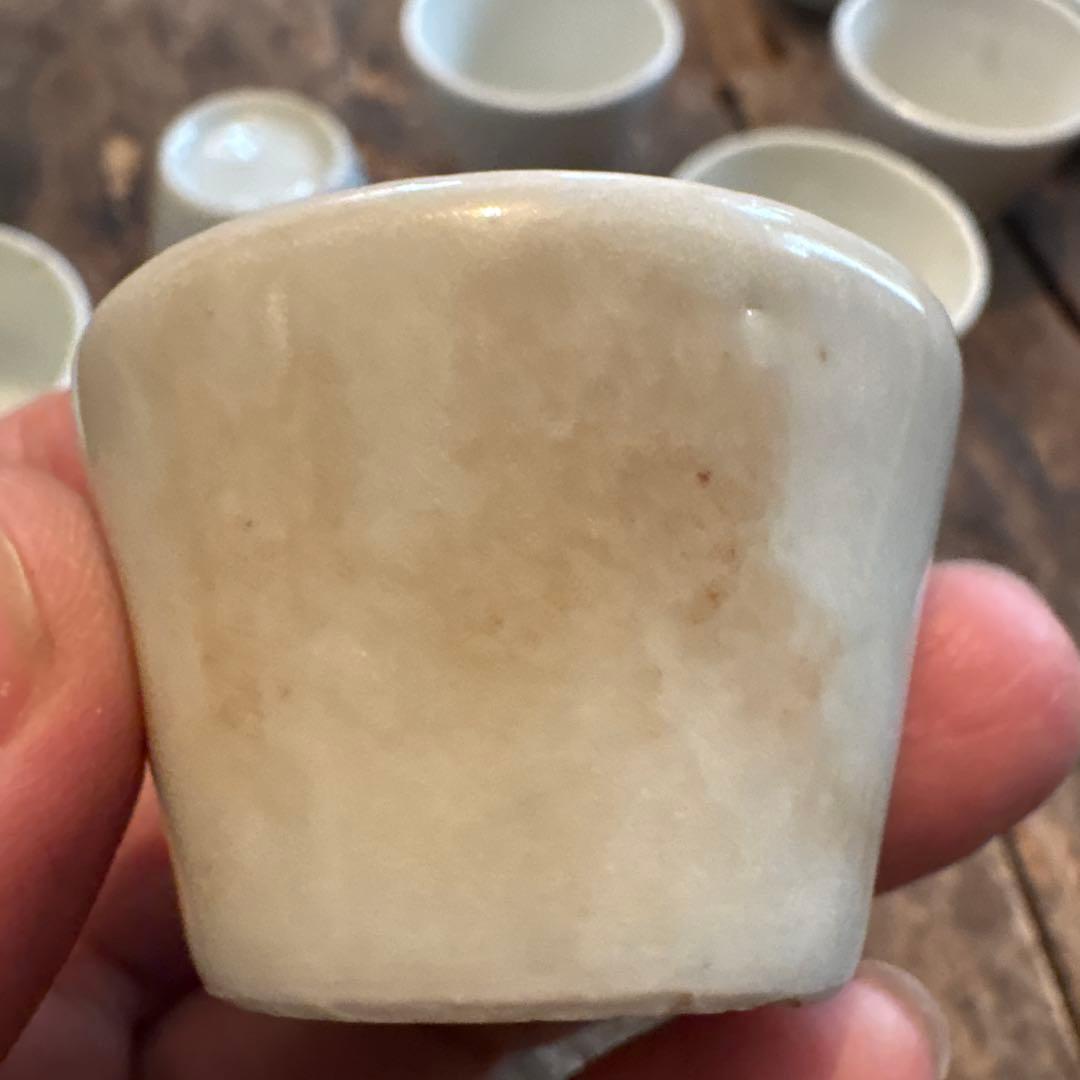 古伊万里 白磁 小猪口 10点 保存箱