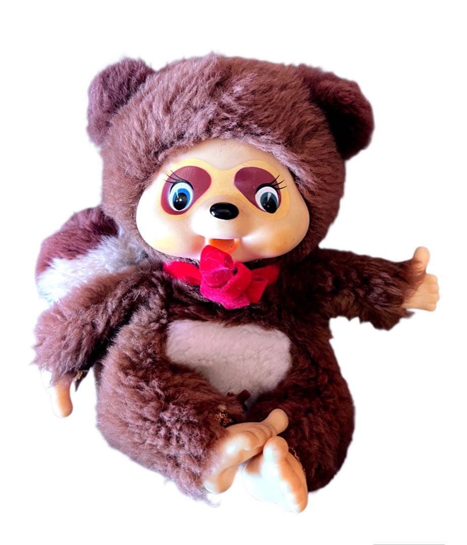 レア モンチッチ 友達 タヌタヌ 人形 ぬいぐるみ タヌキ たぬき 昭和