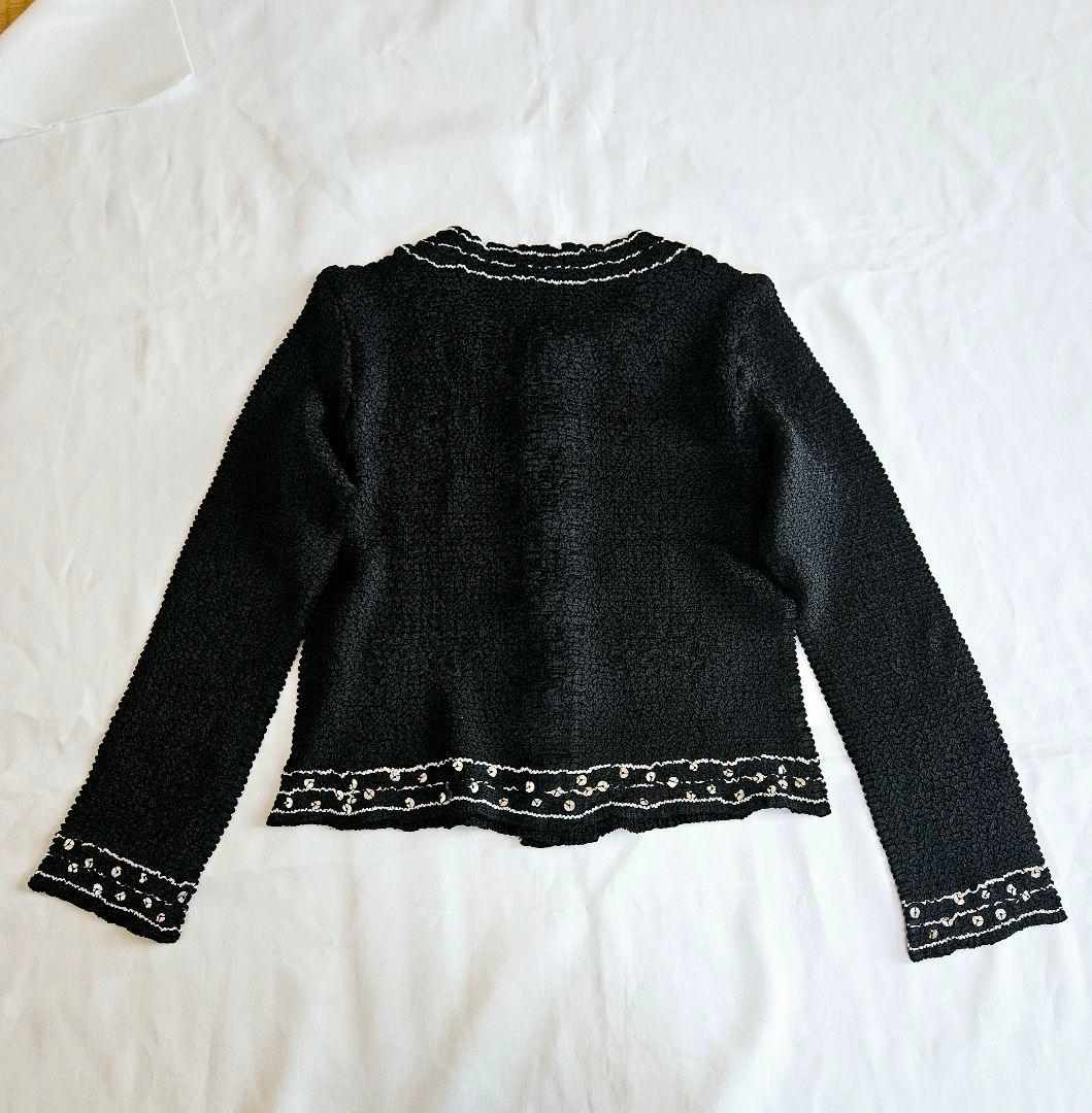 YUKI TORII ユキトリイ スパンコール プリーツ カーディガン 黒 40