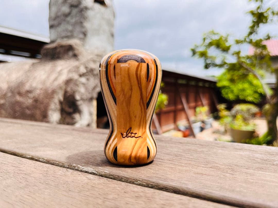 シフトノブ ウッド スケボーリメイク オリーブウッド ハンドメイド