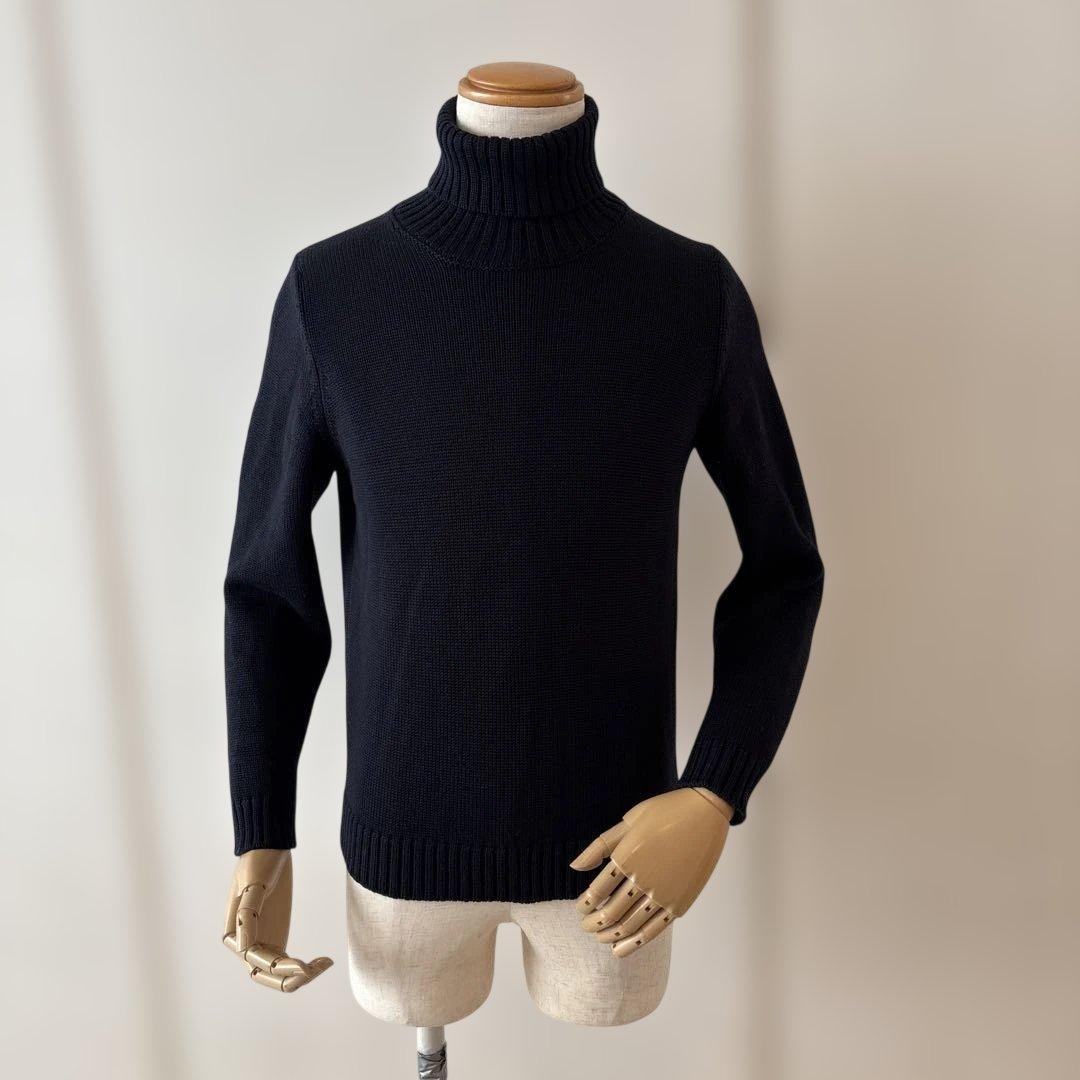 ザノーネ／タートルネックニット／5ゲージ／ネイビー／46 - メルカリ
