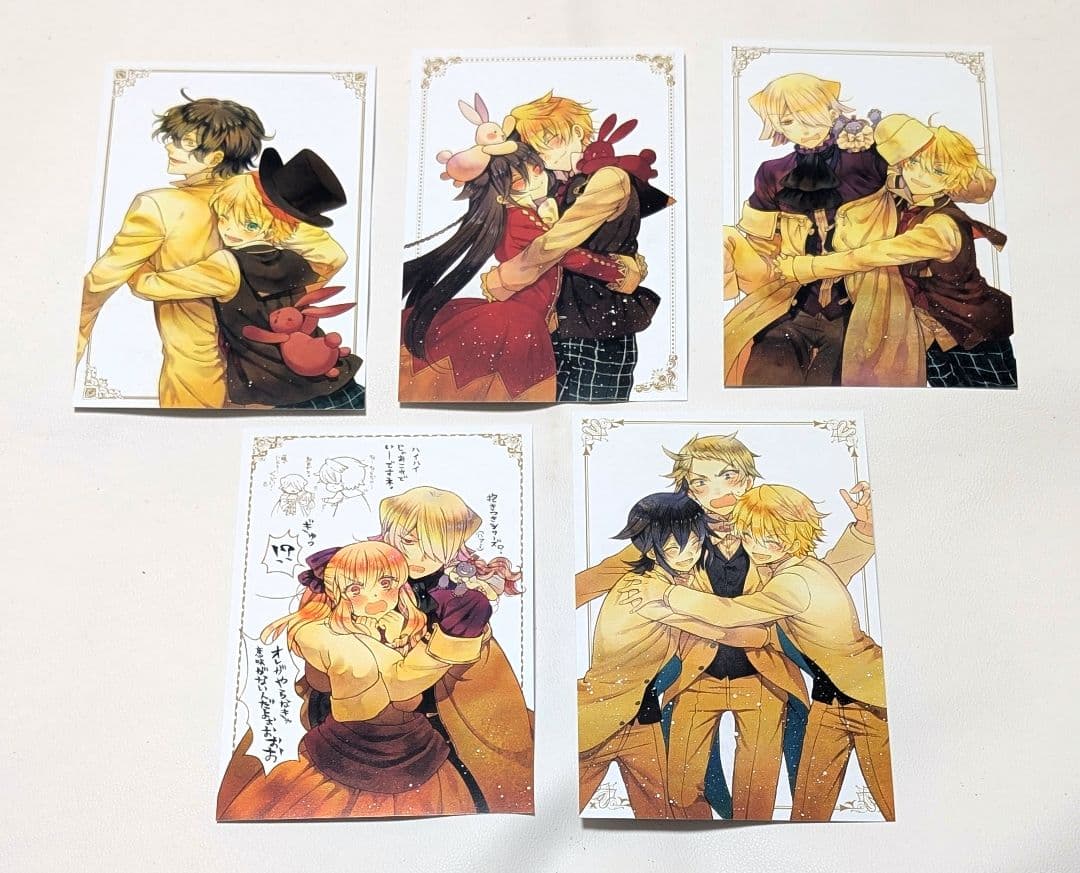 PandoraHearts 抱きつき ポストカード原画展 5点セット