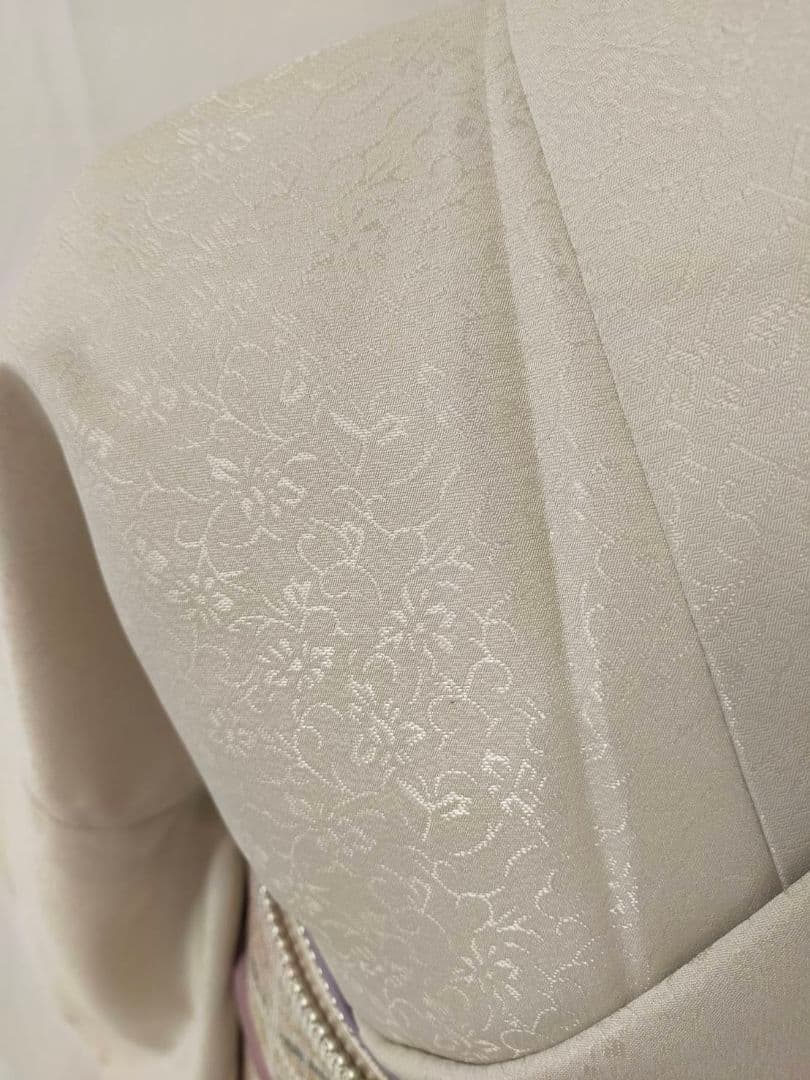 お茶席用に】新品未使用 洗える紋意匠色無地(ポリ100%)Lサイズ お茶席