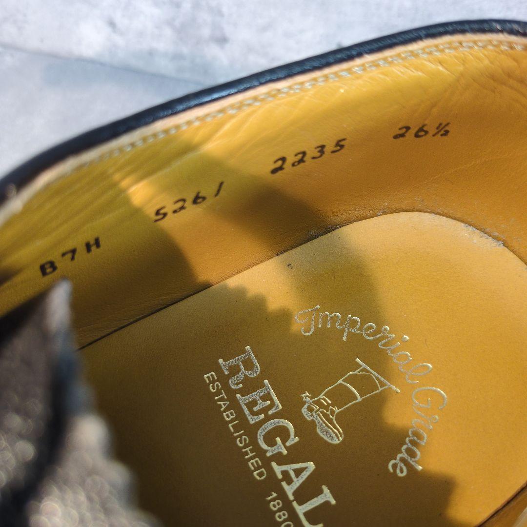 REGAL リーガルインペリアルグレード】革靴 黒 ウイングチップ 2235