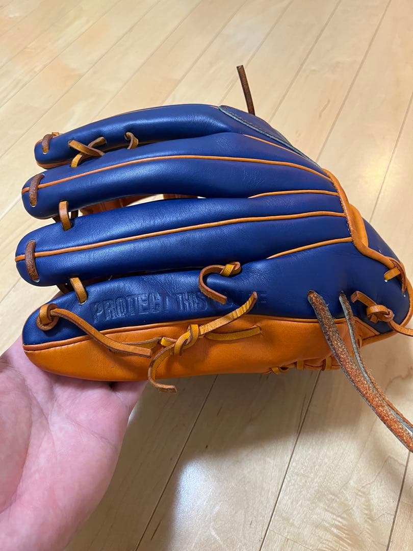 アンダーアーマ 軟式 グローブ 青 オレンジ オーダー 中古 オール