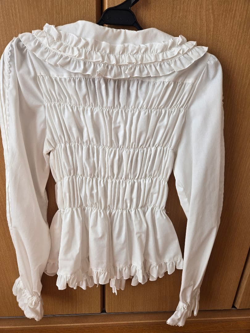 metamorphose】丸襟シャーリング長袖ブラウス ロリータ オフ白 - メルカリ