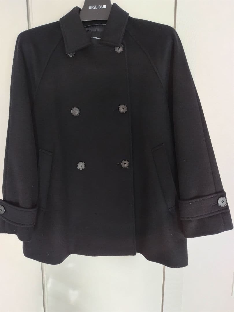 ウールコート 黒 ダブルブレスト SAINT LAURENT (サンローラン) DOUBLE BREASTED WOOL COAT ダブル