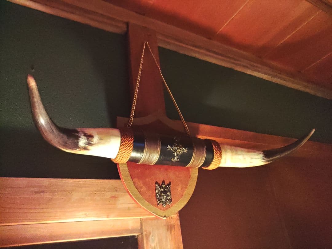 バッファロー　角　ホーン　天然　貴重　アメリカ　アンティーク　ヴィンテージ　牛革 バッファロー スカル - 鎌倉 アメリカン雑貨 アンティーク