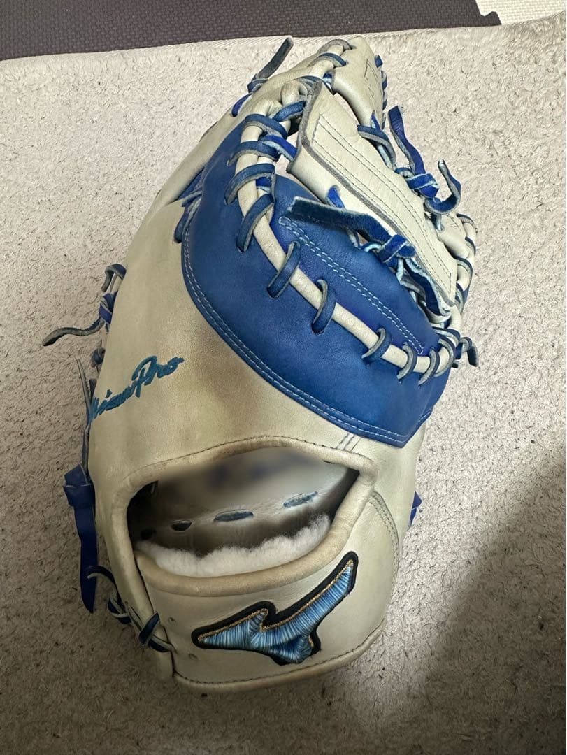 ミズノプロ 軟式 オプションオーダー ファーストミット ダイバーシティブルー ミズノプロオプションオーダー ファーストミット！！ シルバー×Dブルー