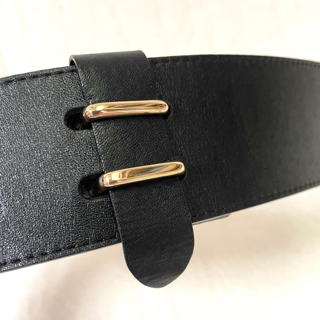 極美品《MAISON BOINET》太ベルト ブラック ゴールド金具 フランス製