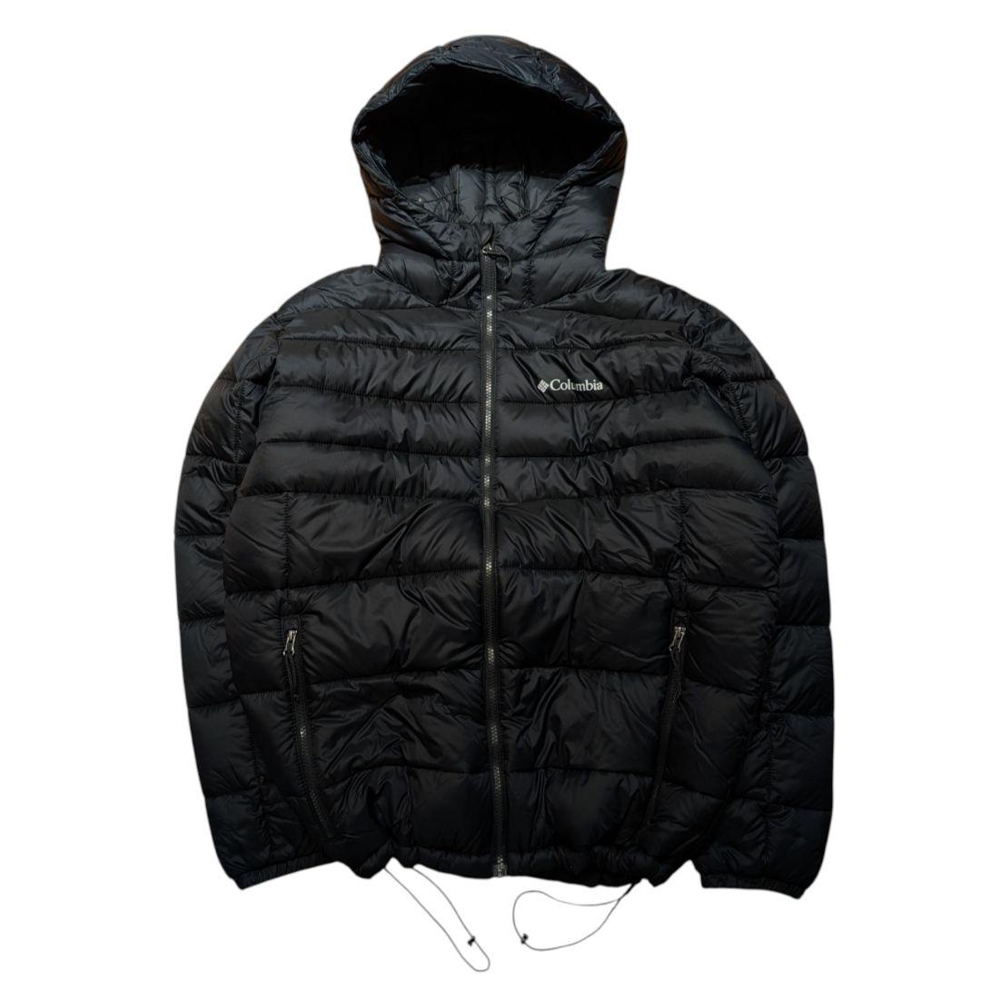 Columbia ダウンジャケット ダウンパーカー 黒 XL ドローコード - メルカリ