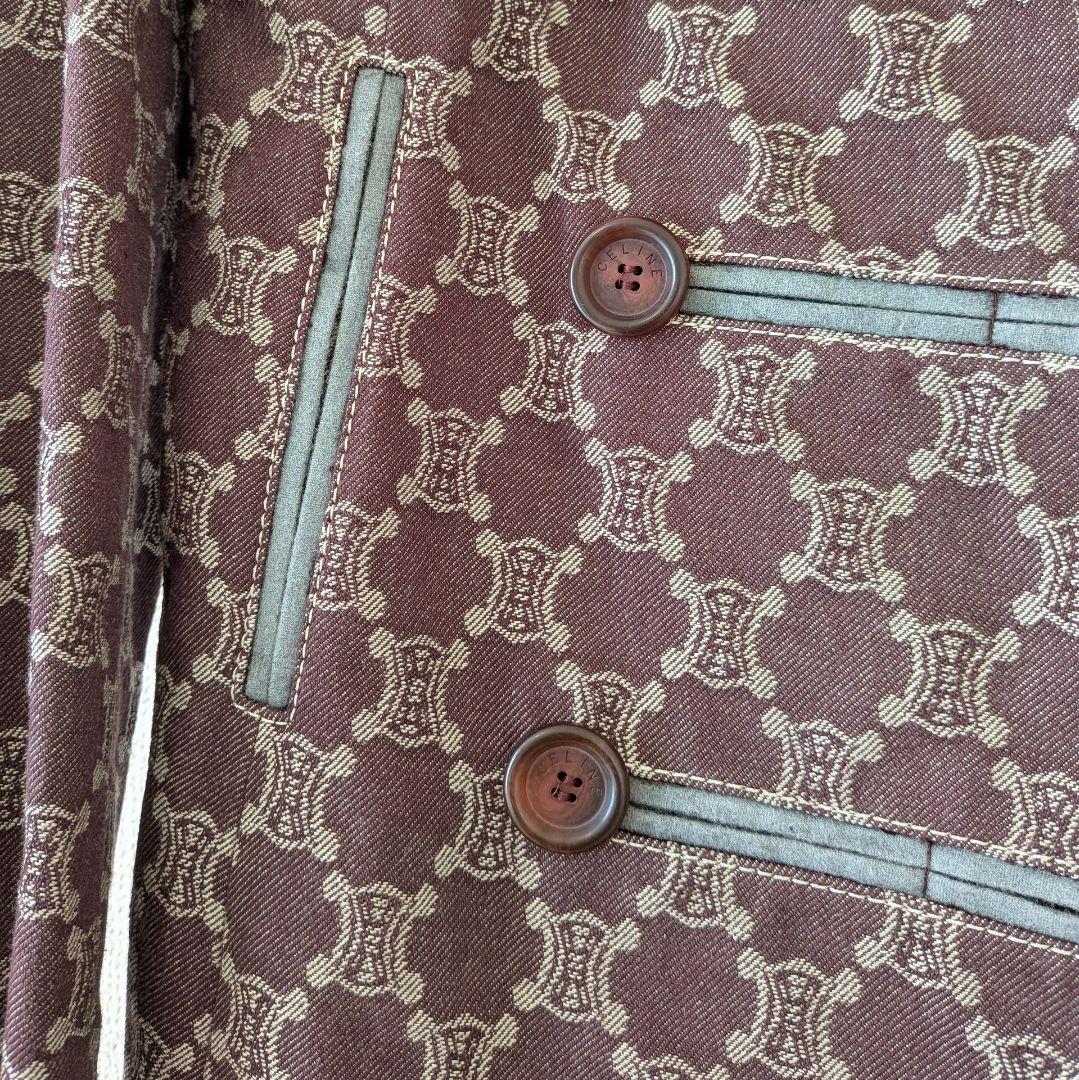 CELINE マカダム柄 Pコート 36 ハンガー付