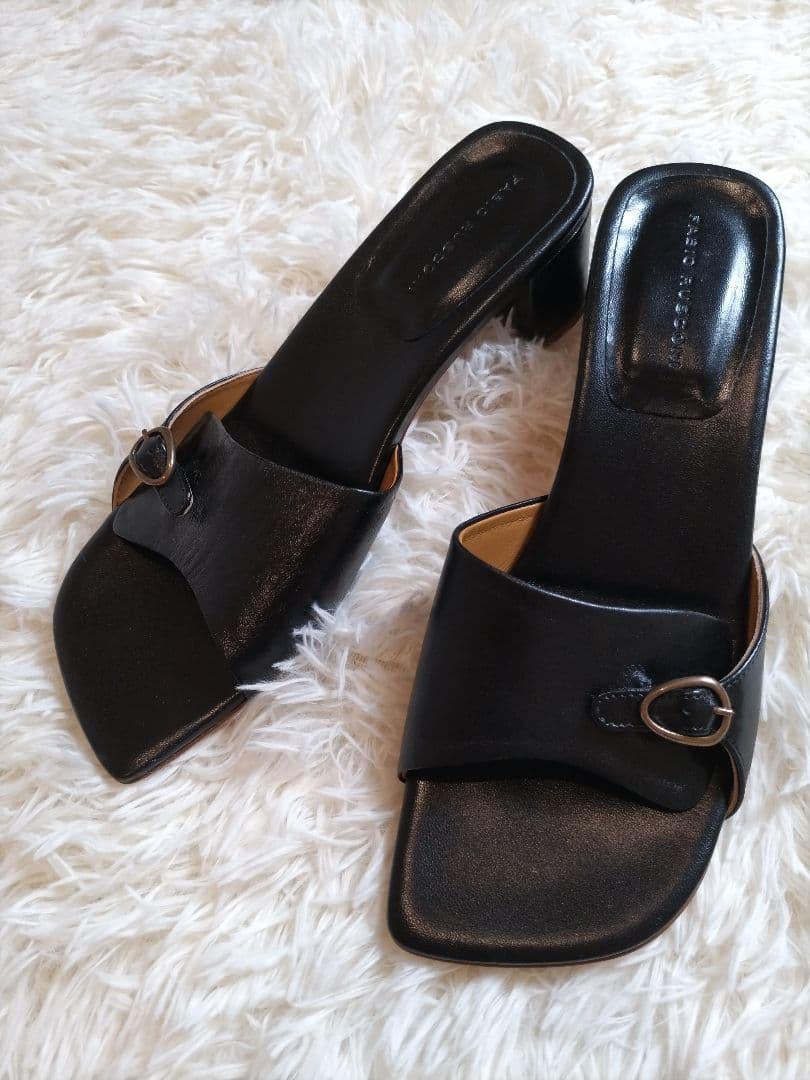 美品】39 ファビオルスコーニ ミュール サンダル ブラック 24cm - メルカリ