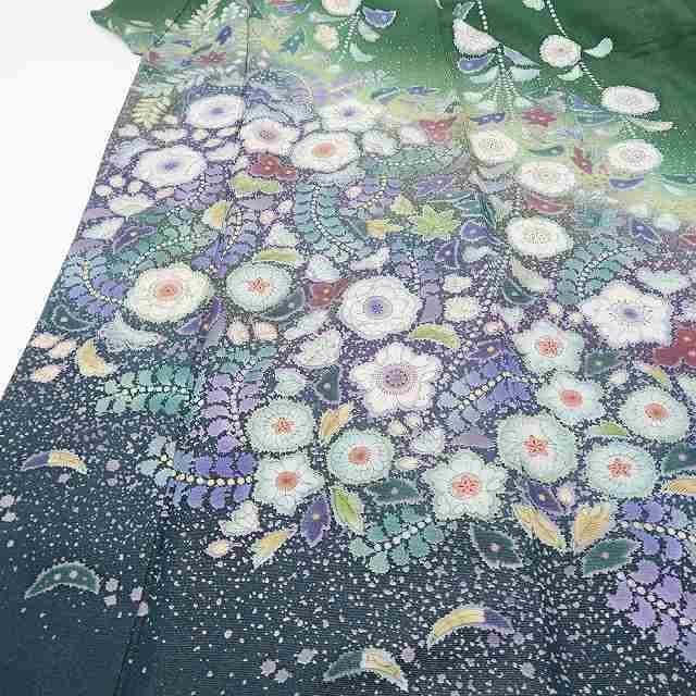 美品未着用 吉野一廉落款 辻が花“永遠を手にして沸き立つ夢幻の花”訪問着 A-4