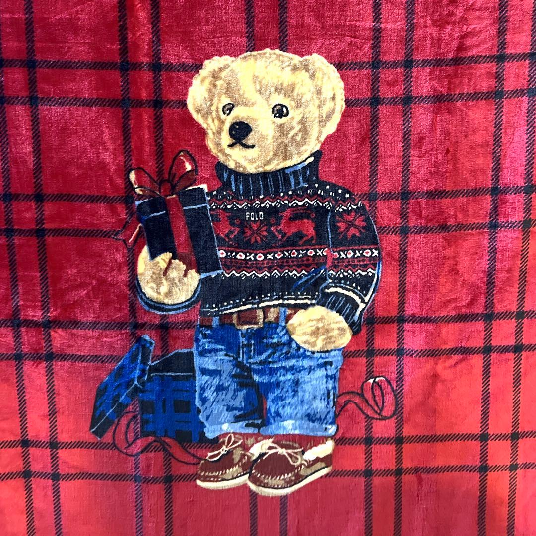 ポロ ラルフローレン ブランケット POLO bear ポロベア クマ 毛布 赤