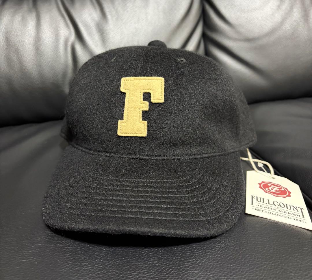 新作★フルカウント FULLCOUNT 6パネルメルトンベースボールキャップ 黒 全2色【FULLCOUNT/フルカウント】2025AW「6 Panel Wool Melton