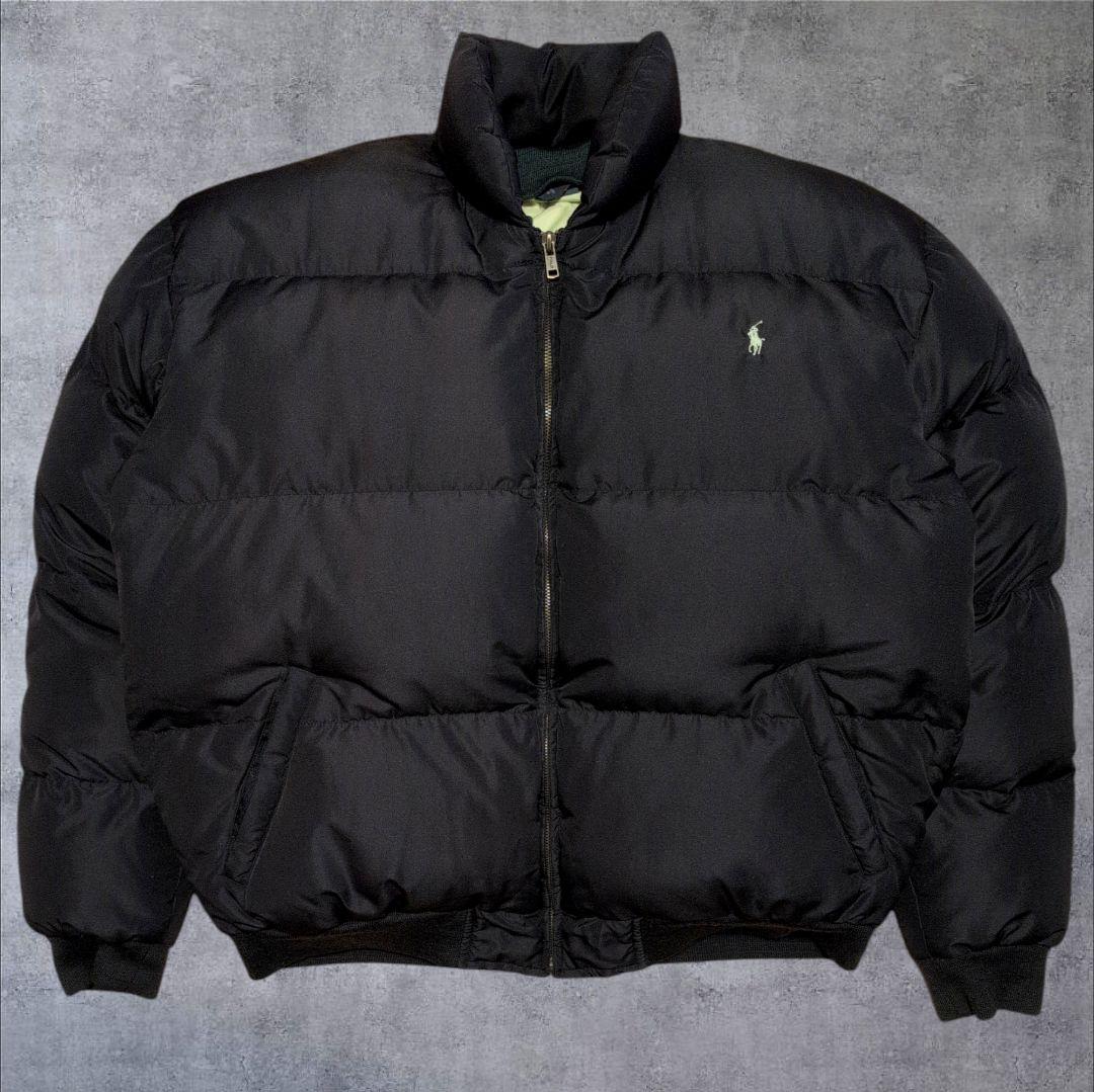 90s ラルフローレン ダウンジャケット 黒 M ヌプシ型 polo ralph