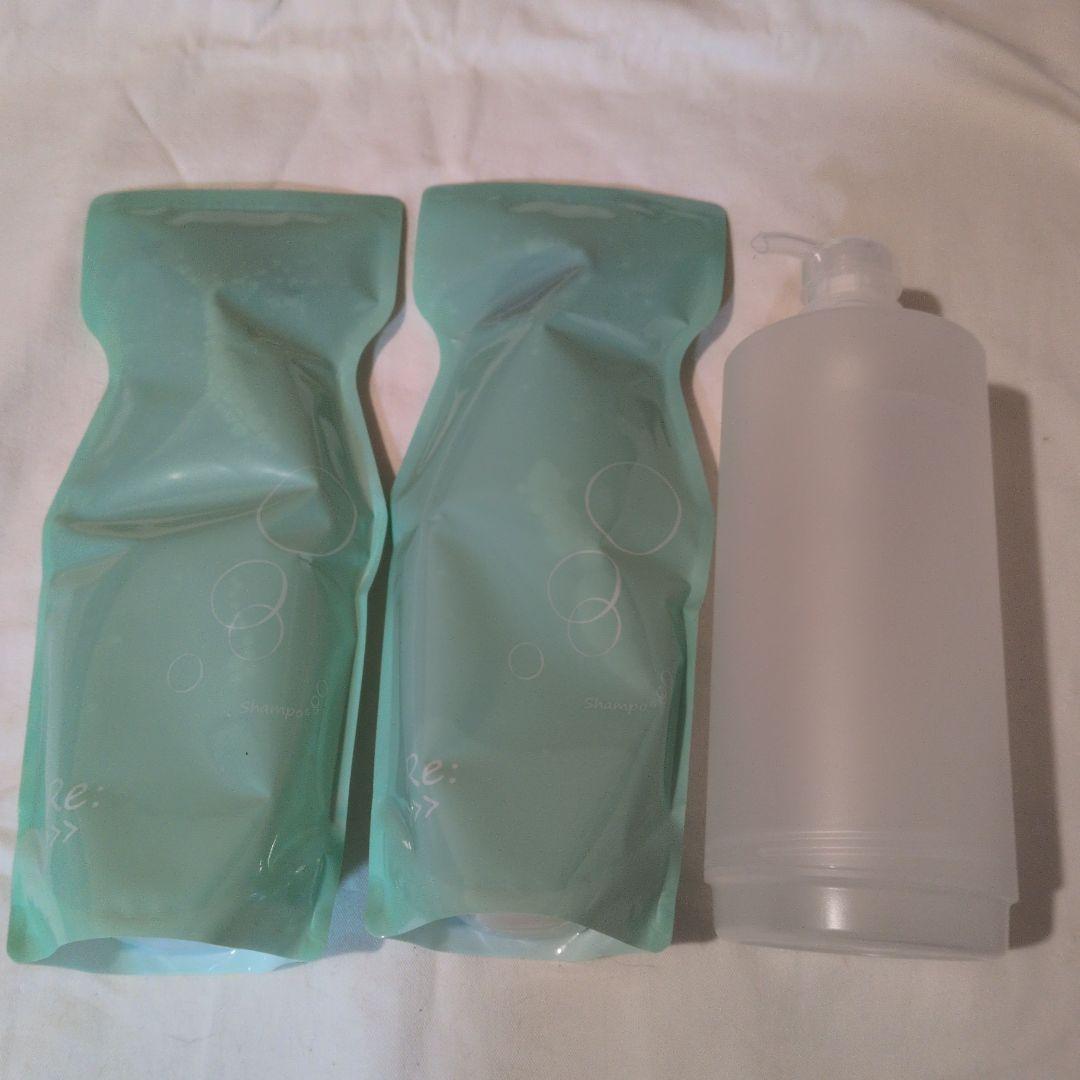 新品・未使用】アジュバン リシャンプー詰替え600ml✕2個、専用ボトル