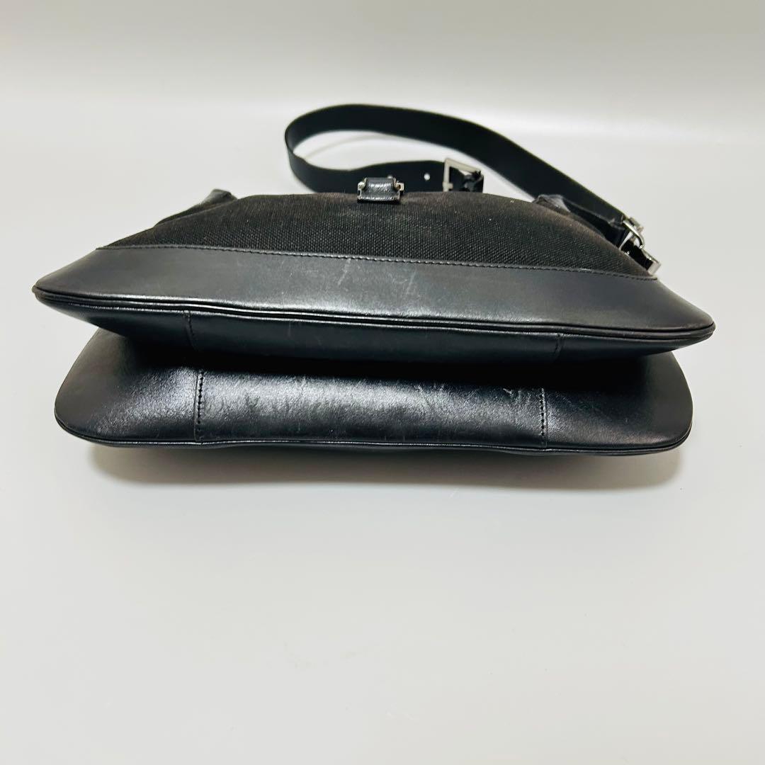 GUCCI グッチ ジャッキー レザー キャンバス ショルダーバッグ