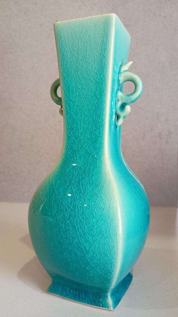 清水焼 青磁 花瓶 京都泉山 洛山窯 富田洛山作 - メルカリ