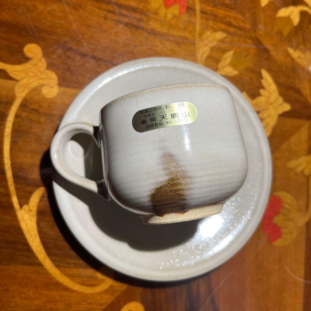 萩焼 珈琲椀 天鵬山造 コーヒーカップ&ソーサー 5客セット 新品箱入