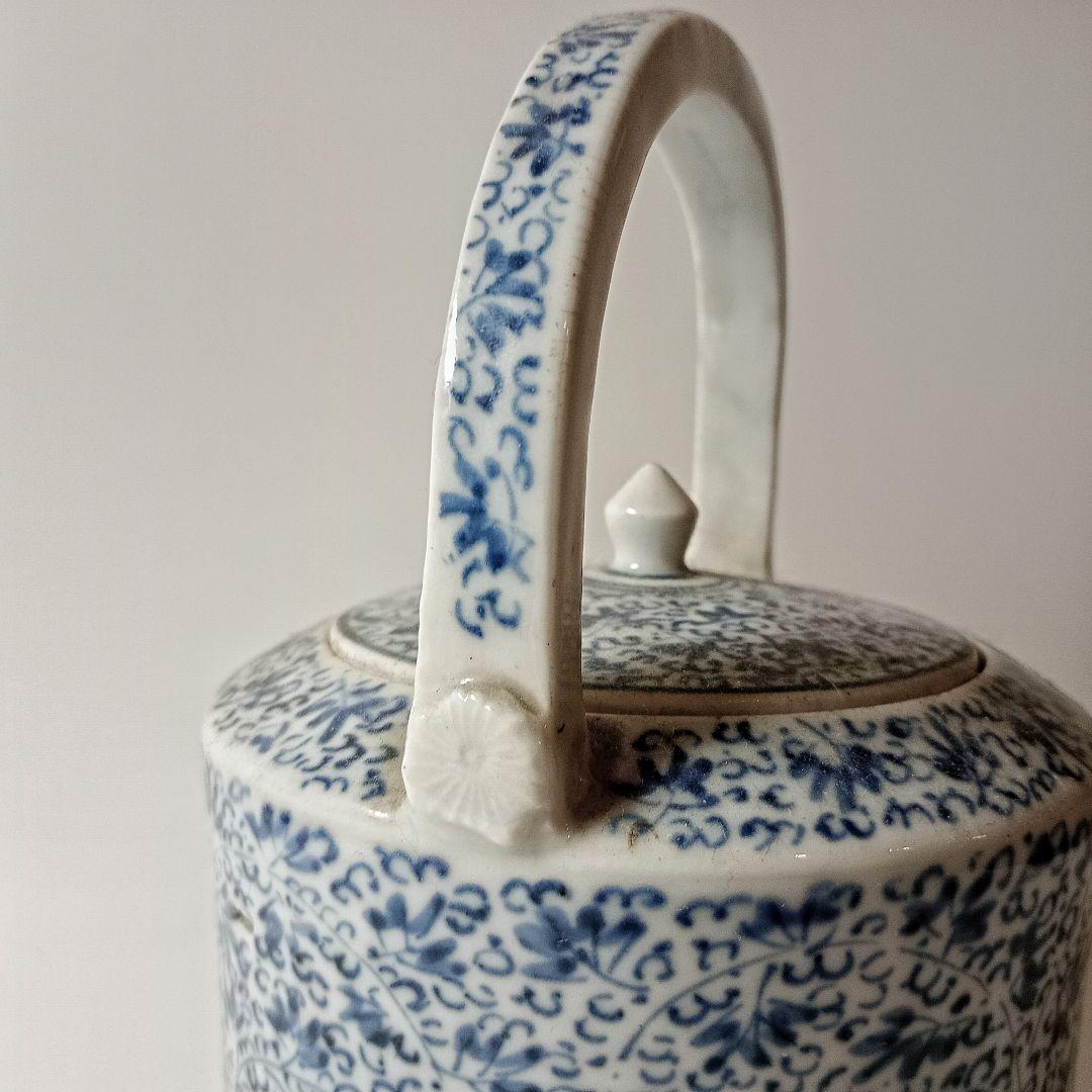 古伊万里 微塵花唐草文銚子 【初期伊万里 古九谷 藍九谷 柿右衛門