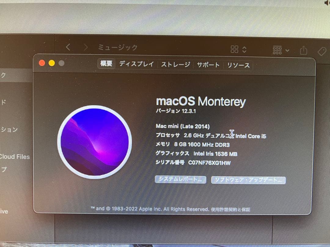Macデスクトップ Mac mini 2014 2.6GHz Core i5 HDD1TB