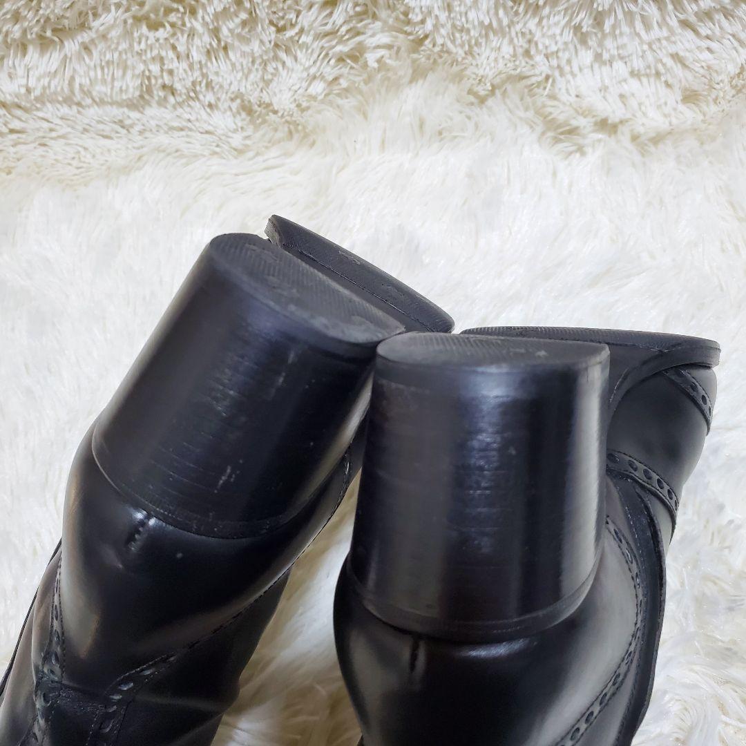 【美品】イヴサンローラン　ジョニーブーツ　サイドジップ　黒　レザー　26.5cm