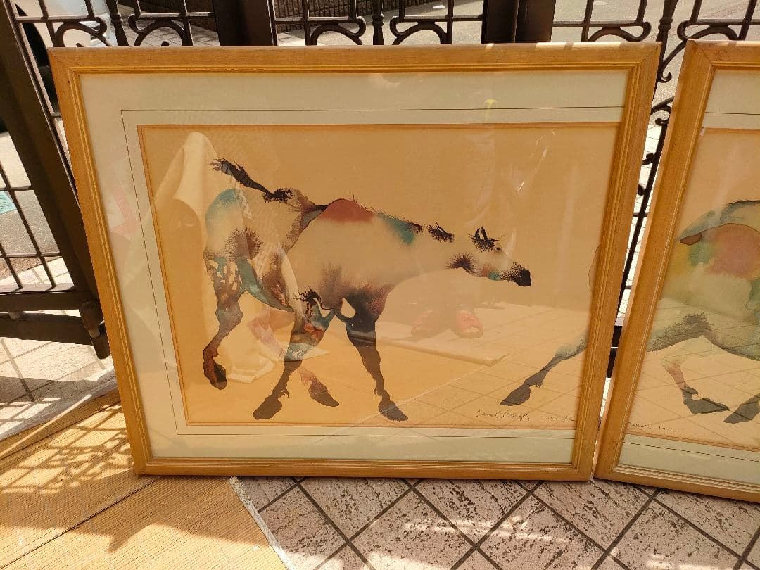 水墨画 Carol Grigg キャロルグリッグ PAINTED PONY 額縁 - メルカリ