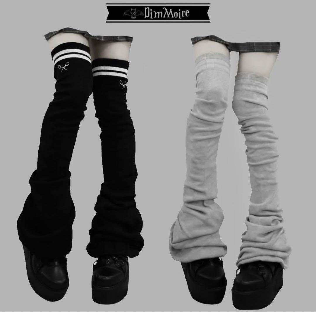 ディムモアール dimmoire 学園ニーハイウォーマー リボン ブラック