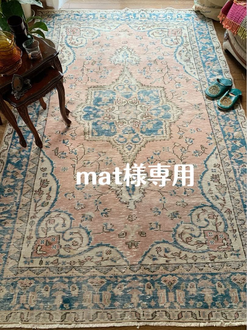 貴重／クラシカル116×211キャラメルココアリッチトルコヴィンテージラグ