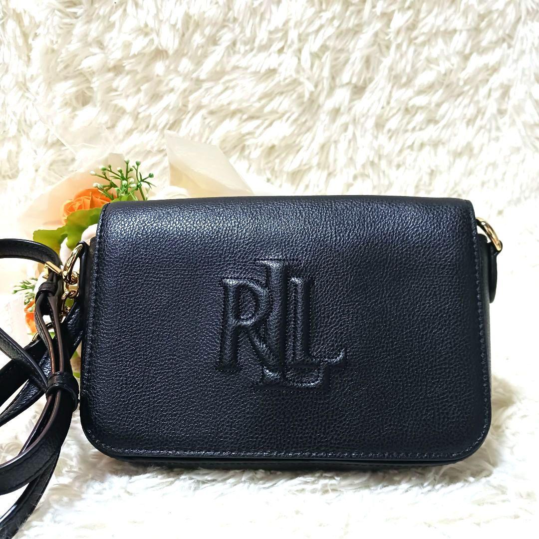 極美品 ローレンラルフローレン レザー ショルダー ロゴ 型押し クロス