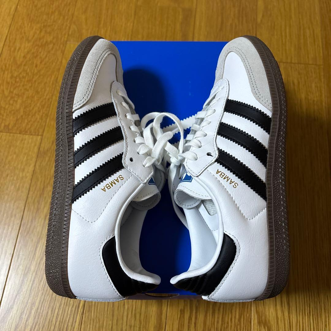 adidas Samba ホワイト/ブラック スニーカー23cm - メルカリ