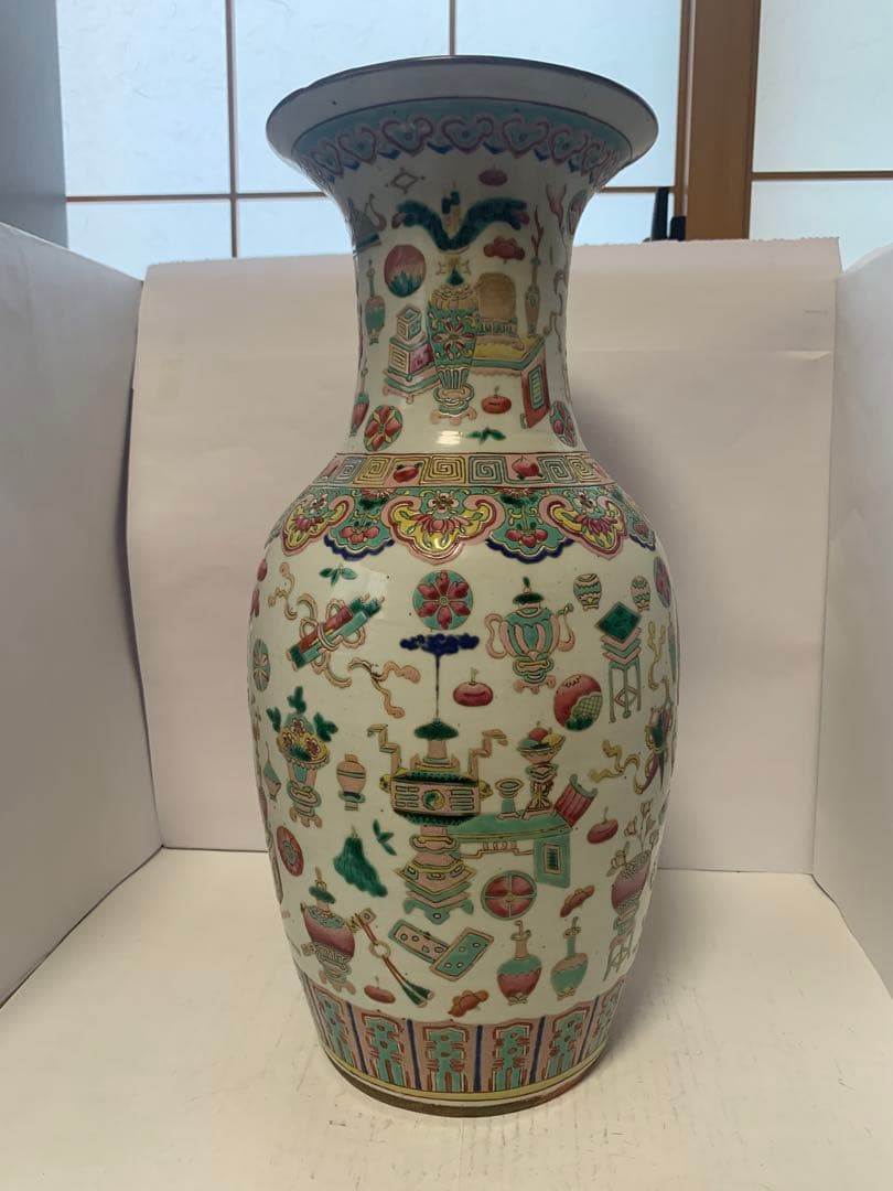 中国美術　粉彩大花瓶　送料込み 曹帆 景徳鎮 粉彩陶磁器『牡丹鳳凰大花瓶』 - 国内外の優れた伝統工芸