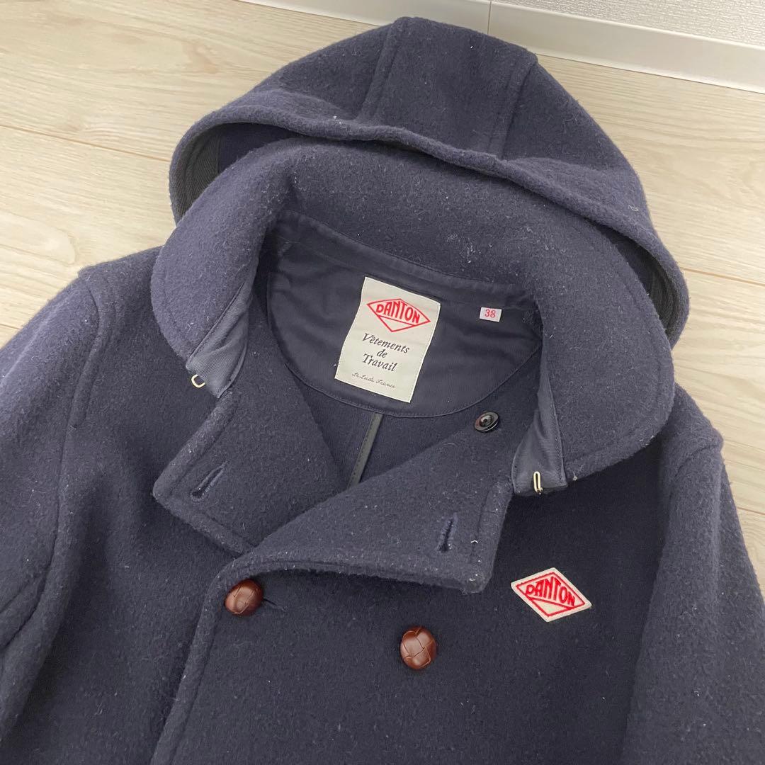 人気✨DANTON ウールモッサ コート フーディー 38 別注品 くるみ釦