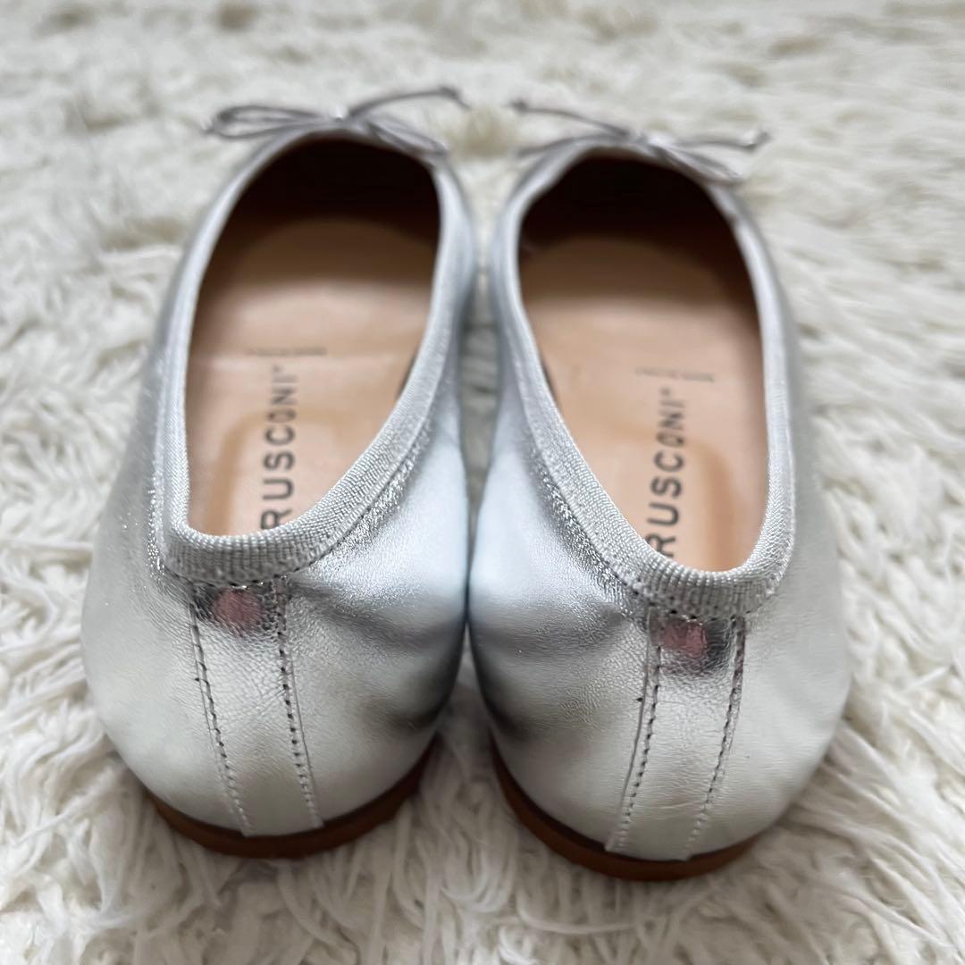 未使用級 FABIO RUSCONI パンプス レザー バレエ 37 リボンの通販はau