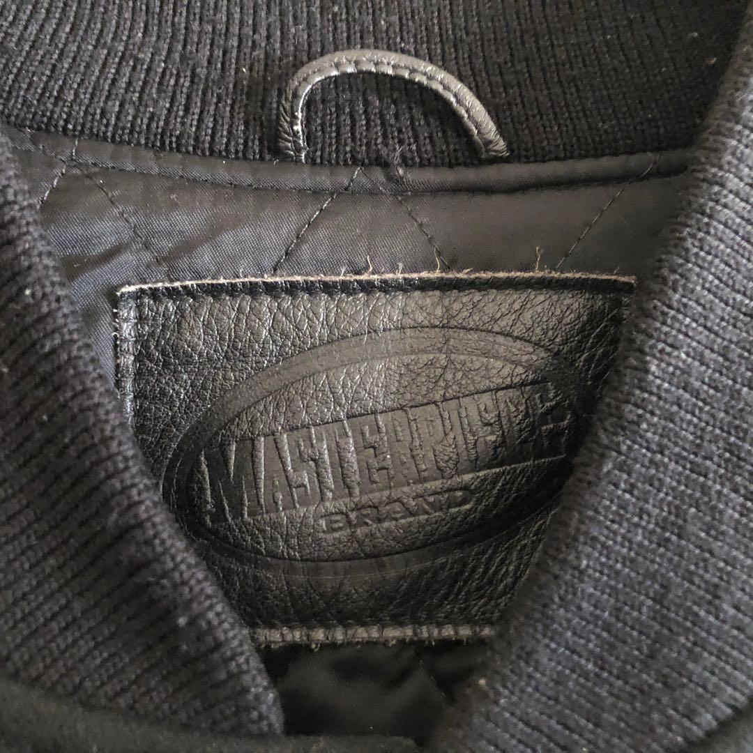 入手困難】00sマスターピースMASTER PIECE袖レザースタジャン裏原宿